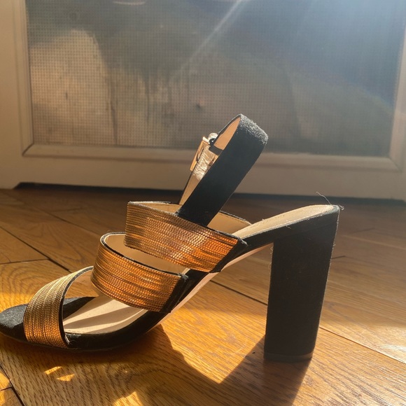 Botkier suede heel/metallic chain platform heels - Picture 3 of 4